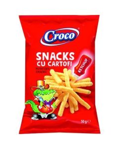 SNACK CROCO S PRICHUTOU ZEMIAKOV A KECUPU 50G (BOX - 14PCS)