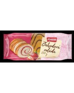 ROLADA JAHODOVA ZDOBENA 250G FRESH (BOX-8PCS)