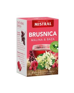 CAJ OVOC.BRUSNICA-MALINA-CIERNA BAZA 40g MISTRAL POPRAD (BOX-10PCS)