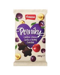 PERNIKY S JABLKOVO- SLIVKOVOU NAPLNOU HORKEJ COKOLADE 200G FRESH (BOX - 16)